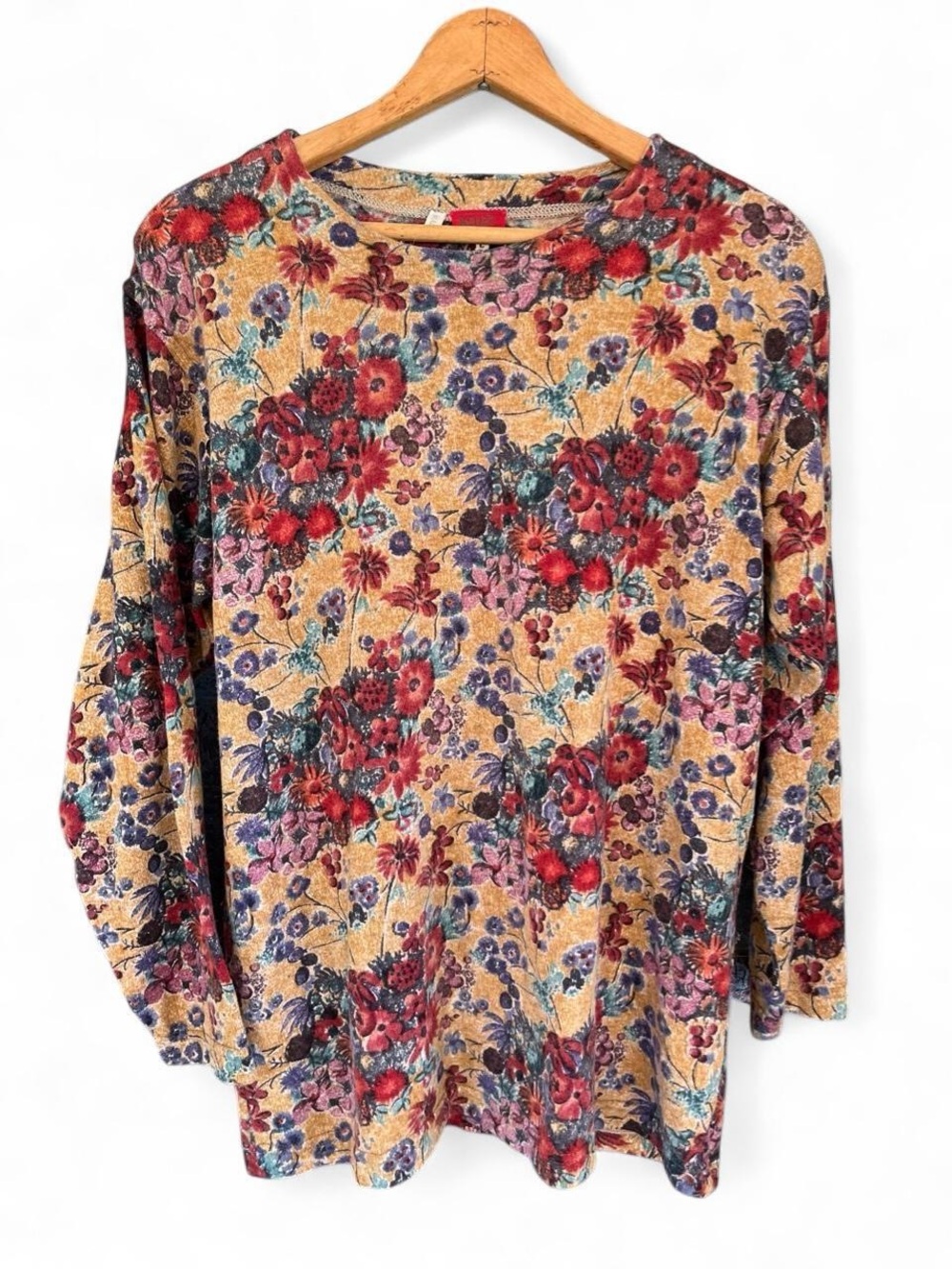 Vintage Kenzie Paris Italy Lambswool Floral Sweater Cottagecore Sz Large Knit